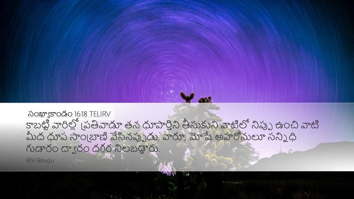 సంఖ్యాకాండం 16:18 TELIRV Bible Verse Image