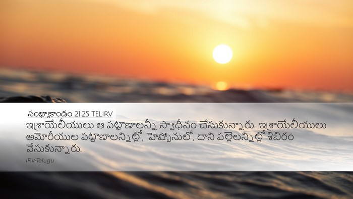 సంఖ్యాకాండం 21:25 TELIRV Bible Verse Image