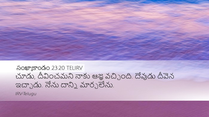 సంఖ్యాకాండం 23:20 TELIRV Bible Verse Image