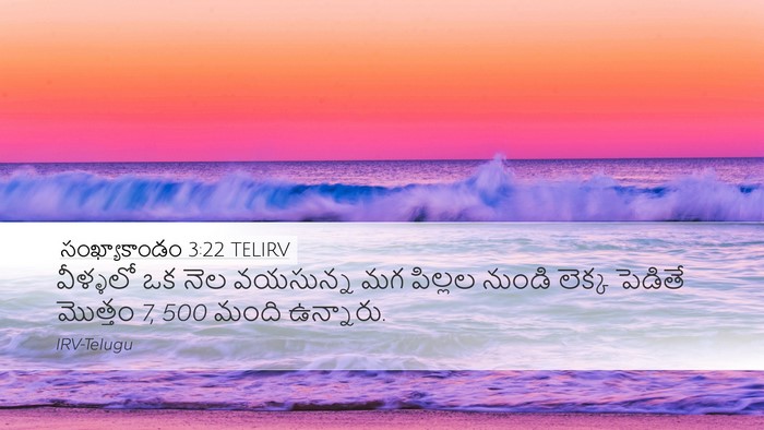 సంఖ్యాకాండం 3:22 TELIRV Desktop Wallpaper - వీళ్ళలో ఒక నెల - Desktop Bible Verse Wallpaper