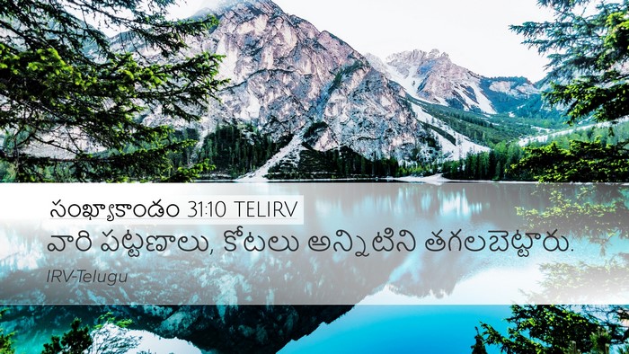 సంఖ్యాకాండం 31:10 TELIRV Desktop Wallpaper - వారి పట్టణాలు, - Desktop Bible Verse Wallpaper