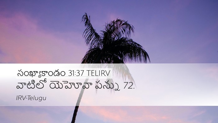 సంఖ్యాకాండం 31:37 TELIRV Desktop Wallpaper - వాటిలో యెహోవా - Desktop Bible Verse Wallpaper