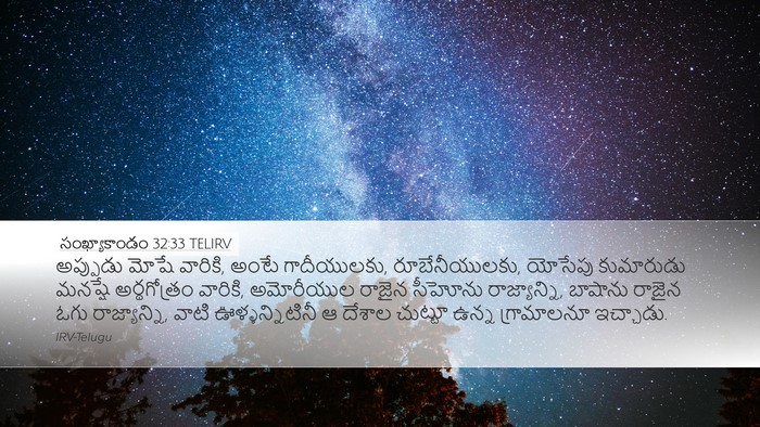సంఖ్యాకాండం 32:33 TELIRV Bible Verse Image