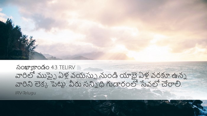 సంఖ్యాకాండం 4:3 TELIRV Desktop Wallpaper - వారిలో ముప్ఫై - Desktop Bible Verse Wallpaper