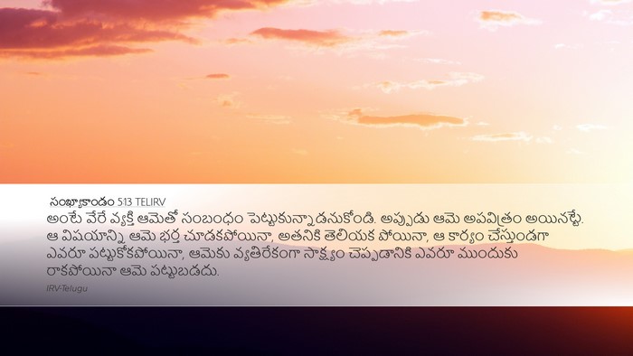 సంఖ్యాకాండం 5:13 TELIRV Desktop Wallpaper - అంటే వేరే వ్యక్తి - Desktop Bible Verse Wallpaper
