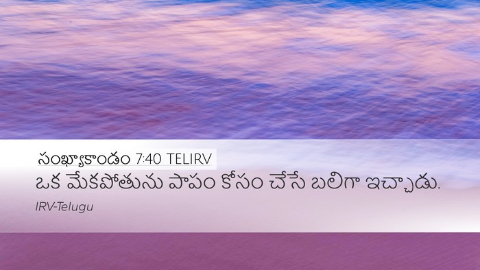 సంఖ్యాకాండం 7:40 TELIRV Desktop Wallpaper - ఒక మేకపోతును పాపం - Desktop Bible Verse Wallpaper