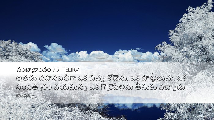 సంఖ్యాకాండం 7:51 TELIRV Desktop Wallpaper - అతడు దహనబలిగా ఒక - Desktop Bible Verse Wallpaper