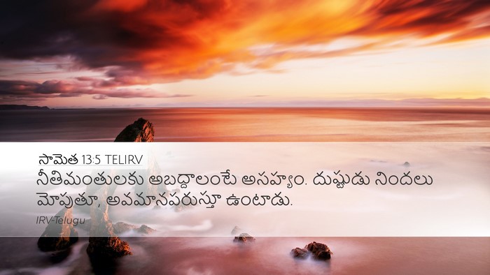 సామెత 13:5 TELIRV Desktop Wallpaper - నీతిమంతులకు - Desktop Bible Verse Wallpaper