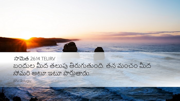 సామెత 26:14 TELIRV Desktop Wallpaper - బందుల మీద తలుపు - Desktop Bible Verse Wallpaper