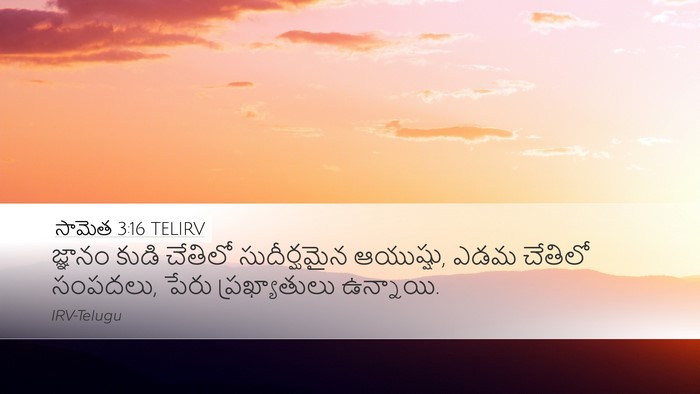 సామెత 3:16 TELIRV Bible Verse Image
