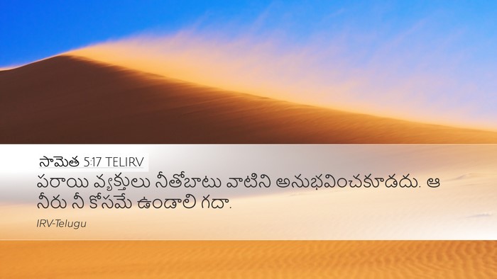 సామెత 5:17 TELIRV Desktop Wallpaper - పరాయి వ్యక్తులు - Desktop Bible Verse Wallpaper