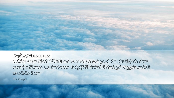 హెబ్రీ పత్రిక 10:2 TELIRV Bible Verse Image