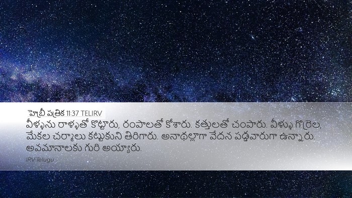 హెబ్రీ పత్రిక 11:37 TELIRV Bible Verse Image