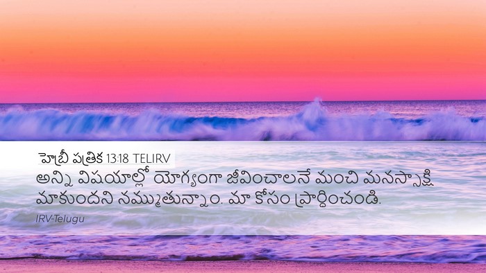 హెబ్రీ పత్రిక 13:18 TELIRV Bible Verse Image