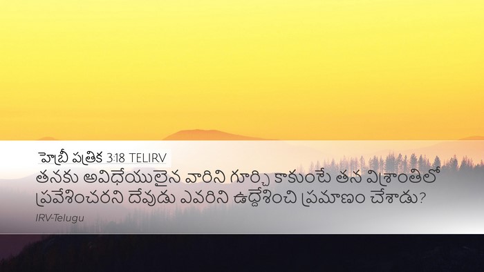 హెబ్రీ పత్రిక 3:18 TELIRV Bible Verse Image