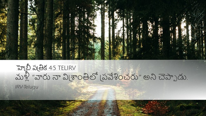 హెబ్రీ పత్రిక 4:5 TELIRV Bible Verse Image