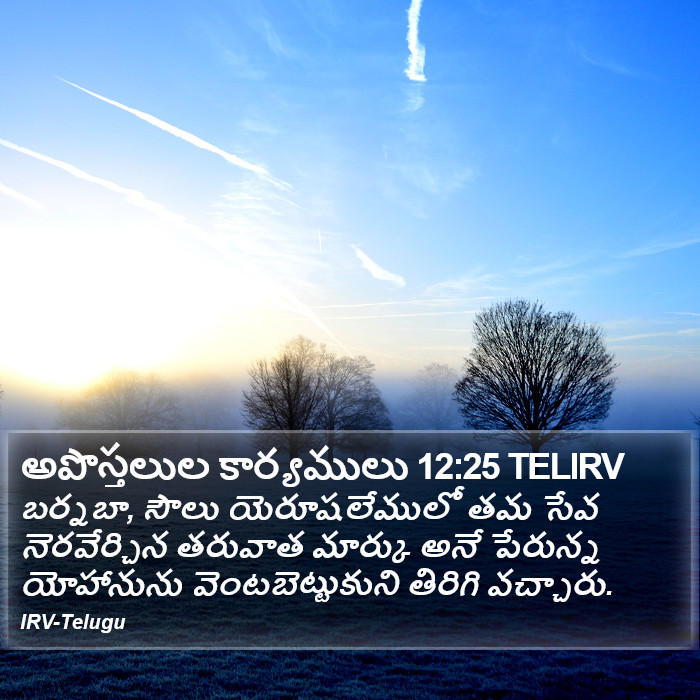 అపొస్తలుల కార్యములు 12:25 TELIRV - బర్నబా, సౌలు