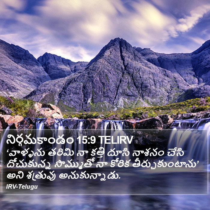 నిర్గమకాండం 15:9 TELIRV - ‘వాళ్ళను తరిమి నా