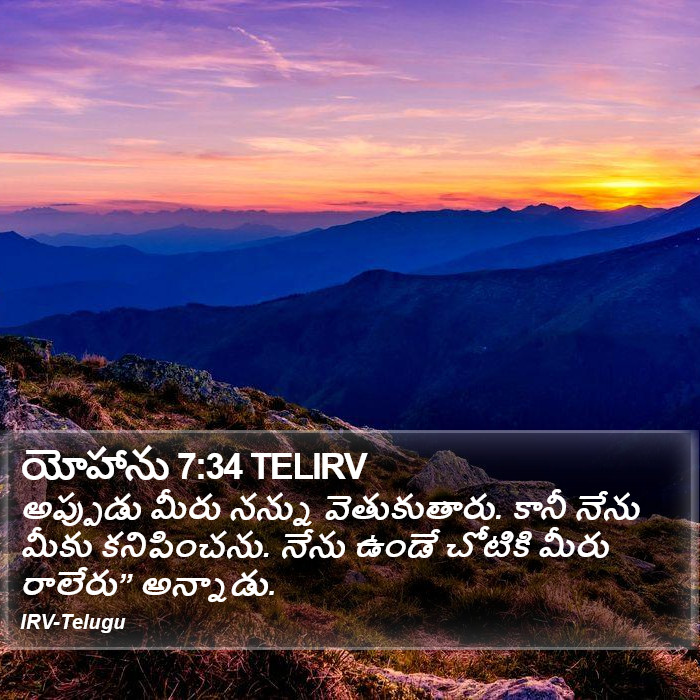 యోహాను 7:34 TELIRV - అప్పుడు మీరు