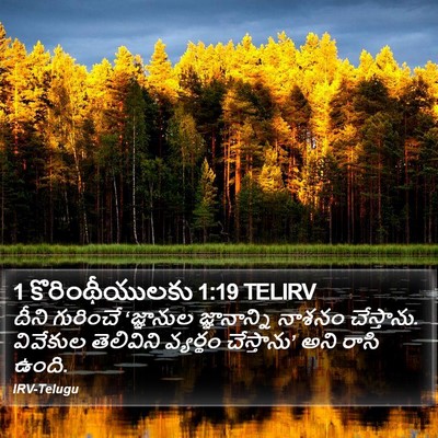 1 కొరింథీయులకు 1:19 TELIRV Bible Verse Image
