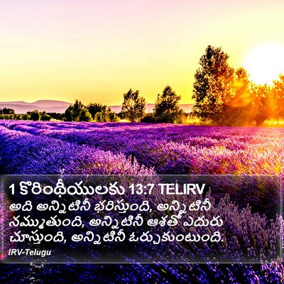 1 కొరింథీయులకు 13:7 TELIRV Bible Verse Image