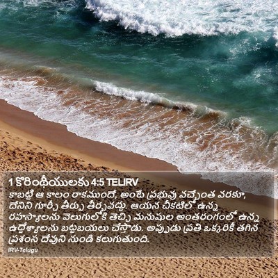 1 కొరింథీయులకు 4:5 TELIRV Bible Verse Image