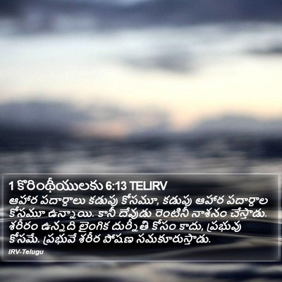 1 కొరింథీయులకు 6:13 TELIRV Bible Verse Image