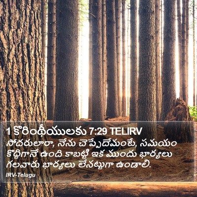 1 కొరింథీయులకు 7:29 TELIRV Bible Verse Image