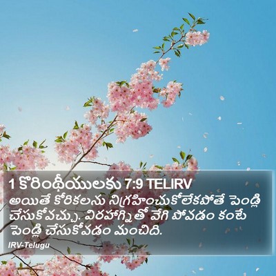 1 కొరింథీయులకు 7:9 TELIRV Bible Verse Image