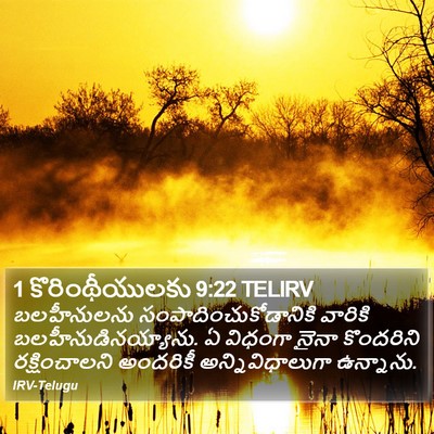 1 కొరింథీయులకు 9:22 TELIRV Bible Verse Image