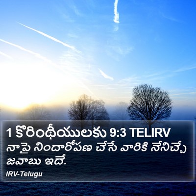 1 కొరింథీయులకు 9:3 TELIRV Bible Verse Image