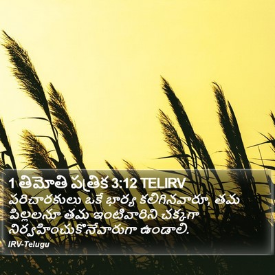 1 తిమోతి పత్రిక 3:12 TELIRV Bible Verse Image