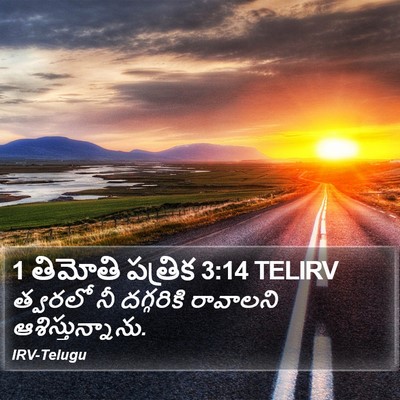 1 తిమోతి పత్రిక 3:14 TELIRV Bible Verse Image