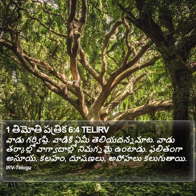 1 తిమోతి పత్రిక 6:4 TELIRV Bible Verse Image