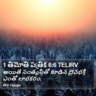 1 తిమోతి పత్రిక 6:6 TELIRV Bible Verse Image