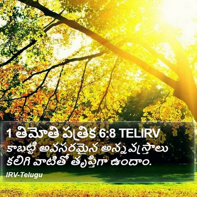 1 తిమోతి పత్రిక 6:8 TELIRV Bible Verse Image