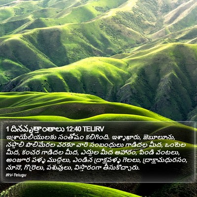 1 దినవృత్తాంతాలు 12:40 TELIRV Bible Verse Image
