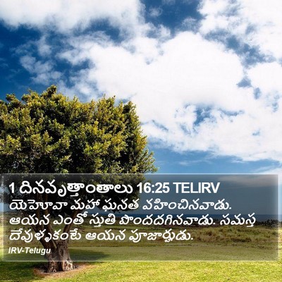 1 దినవృత్తాంతాలు 16:25 TELIRV Bible Verse Image