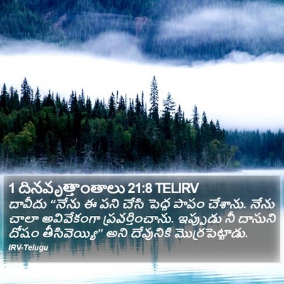 1 దినవృత్తాంతాలు 21:8 TELIRV Bible Verse Image
