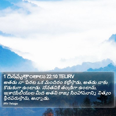 1 దినవృత్తాంతాలు 22:10 TELIRV Bible Verse Image