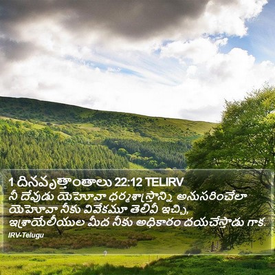 1 దినవృత్తాంతాలు 22:12 TELIRV Bible Verse Image