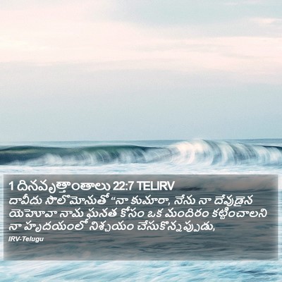 1 దినవృత్తాంతాలు 22:7 TELIRV Bible Verse Image