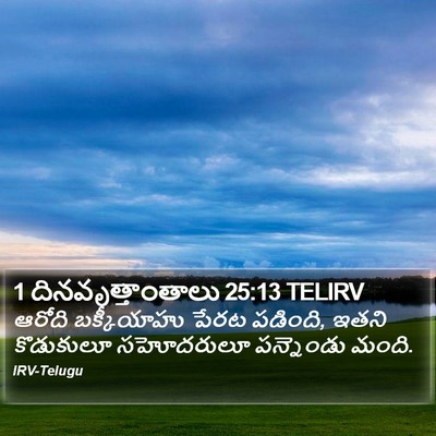 1 దినవృత్తాంతాలు 25:13 TELIRV Bible Verse Image