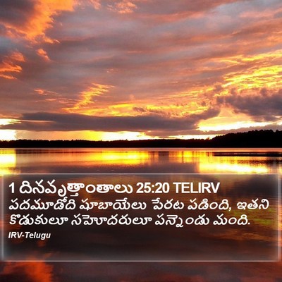 1 దినవృత్తాంతాలు 25:20 TELIRV Bible Verse Image