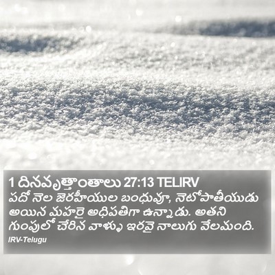 1 దినవృత్తాంతాలు 27:13 TELIRV Bible Verse Image