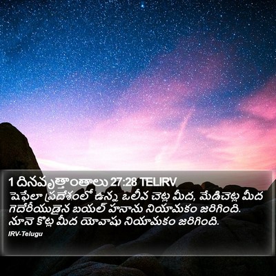 1 దినవృత్తాంతాలు 27:28 TELIRV Bible Verse Image