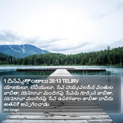 1 దినవృత్తాంతాలు 28:13 TELIRV Bible Verse Image
