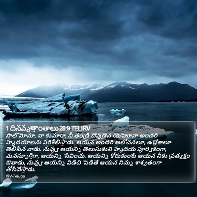 1 దినవృత్తాంతాలు 28:9 TELIRV Bible Verse Image