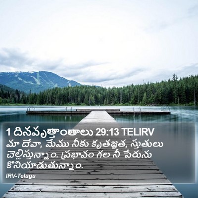 1 దినవృత్తాంతాలు 29:13 TELIRV Bible Verse Image