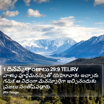 1 దినవృత్తాంతాలు 29:9 TELIRV Bible Verse Image